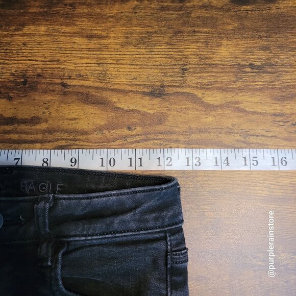 American Eagle Jeans 2 S Jegging Highest Rise Next Level Stretch Black Wash - Picture 7 of 12